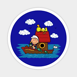 Cute Vintage Retro Sailor Cartoon Mashup Parody Magnet